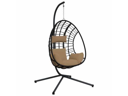 vidaXL - Hangstoel - met - standaard - rattan