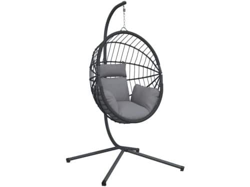 vidaXL - Hangstoel - met - standaard - rattan