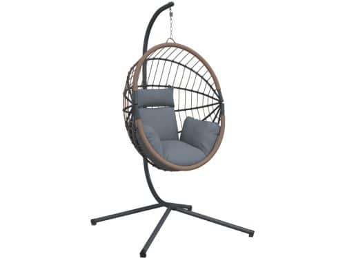 vidaXL - Hangstoel - met - standaard - rattan