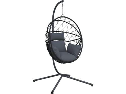 vidaXL - Hangstoel - met - standaard - rattan