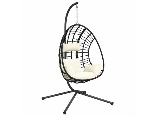 vidaXL - Hangstoel - met - standaard - rattan