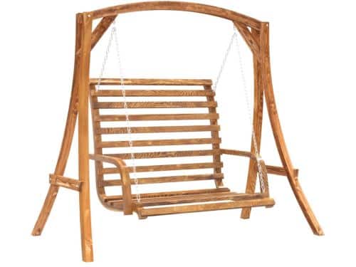 vidaXL - Schommelbank - vurenhout - met - teak