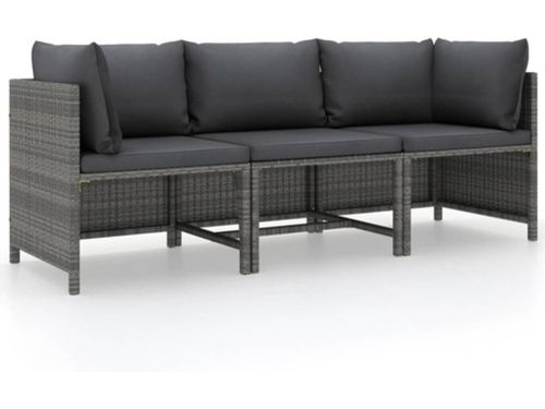 vidaXL - Tuinbank - 3-zits - met - kussens