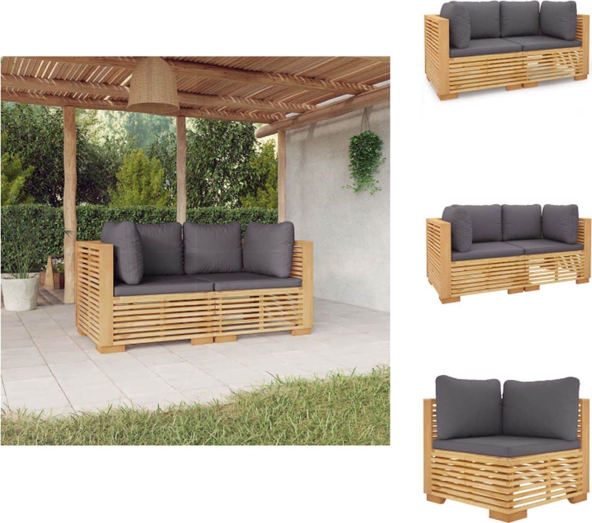 vidaxl tuinhoekbanken 2 st met