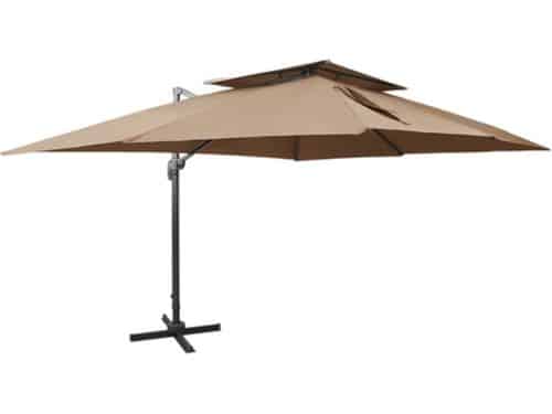 vidaXL - Zweefparasol - met - dubbel - dak