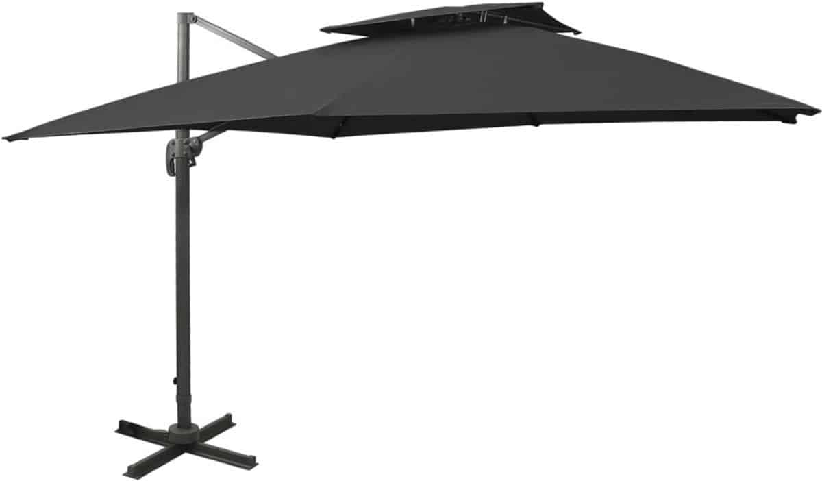 vidaxl zweefparasol met dubbel dak