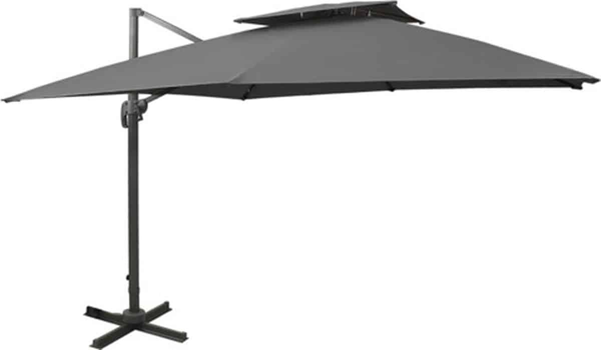 vidaxl zweefparasol met dubbel dak