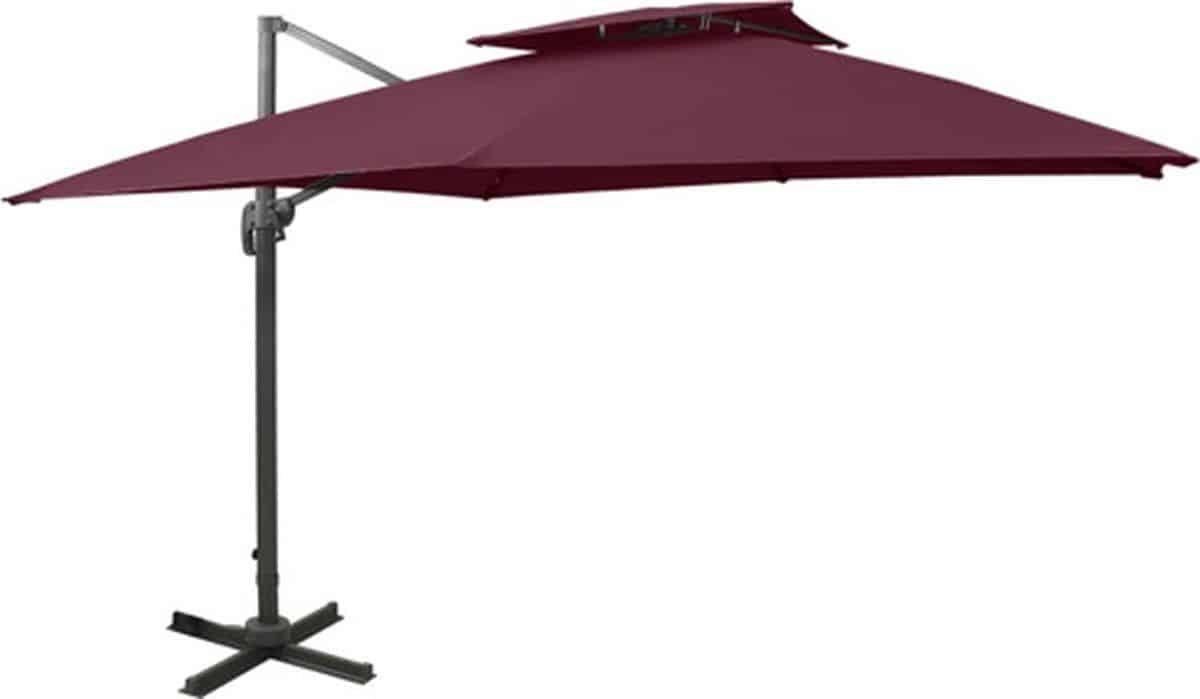 vidaxl zweefparasol met dubbel dak