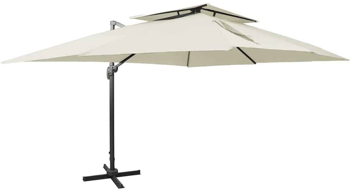 vidaxl zwevende parasol met dubbele