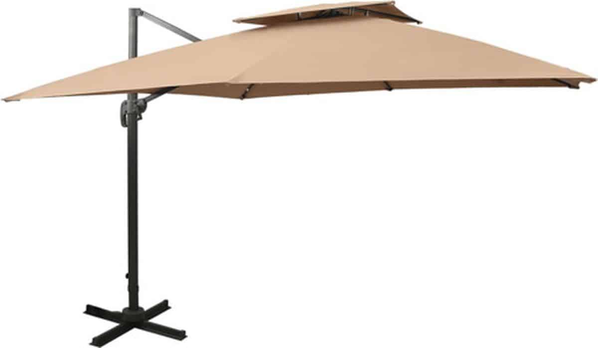 vidaxl zwevende parasol met dubbele