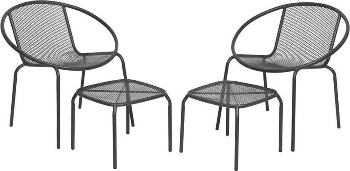 vigo balkonset antraciet stoelen + voetenbank