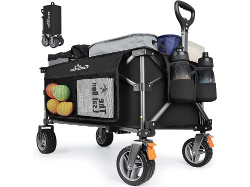 Vouwbare Kruiwagen - 140L Stevige Trolley met Afneembare Wielen voor