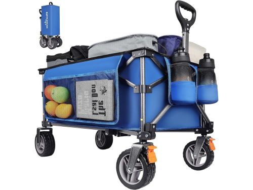 Vouwbare Trolleywagen - 140L Stevige Opvouwbare Kar met Afneembare Wielen