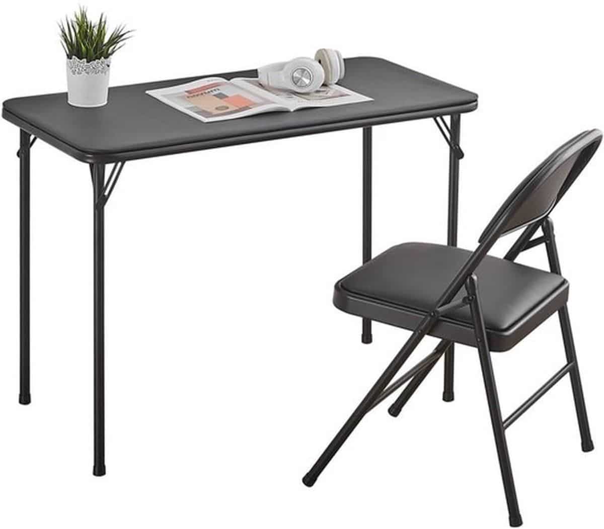 vouwtafel compact opvouwbare tafel klapstoel set metalen