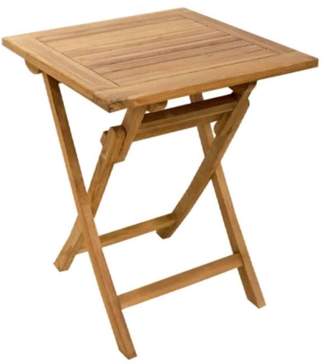 vtw living teakhouten klaptafel voor buiten rond tuintafel