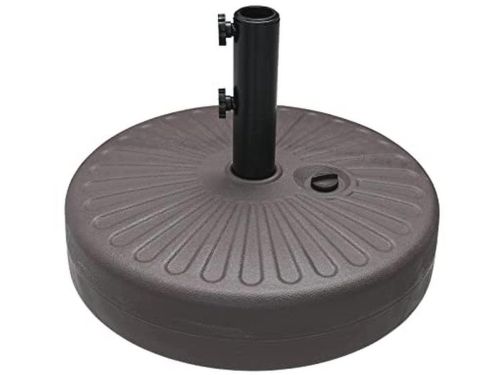 Vulbare Parasolvoet met 20lbs Capaciteit - Zwart Bruin, DIA20X4.7"