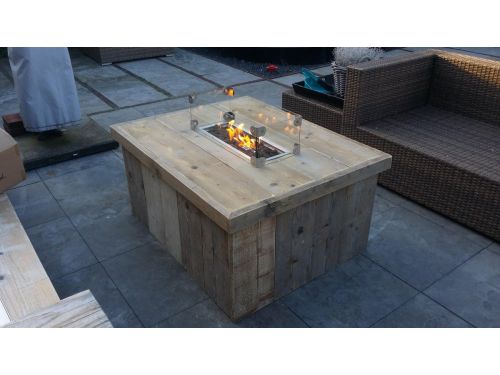Vuurtafel Block Gebruikt Steigerhout 80x100x50