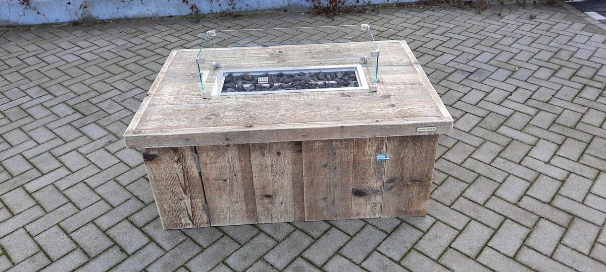 vuurtafel block gebruikt steigerhout 80x120x50
