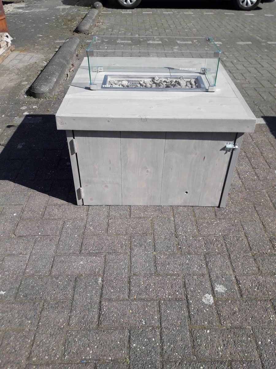 vuurtafel block terrasverwarmer grey wash steigerhout 80x80x50cm