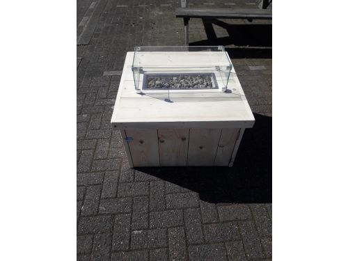 Vuurtafel Block Terrasverwarmer Nieuw, Blank steigerhout 80x80x50cm