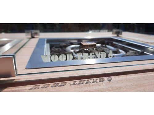 Vuurtafel Block Terrasverwarmer White Wash steigerhout 80x100x50cm