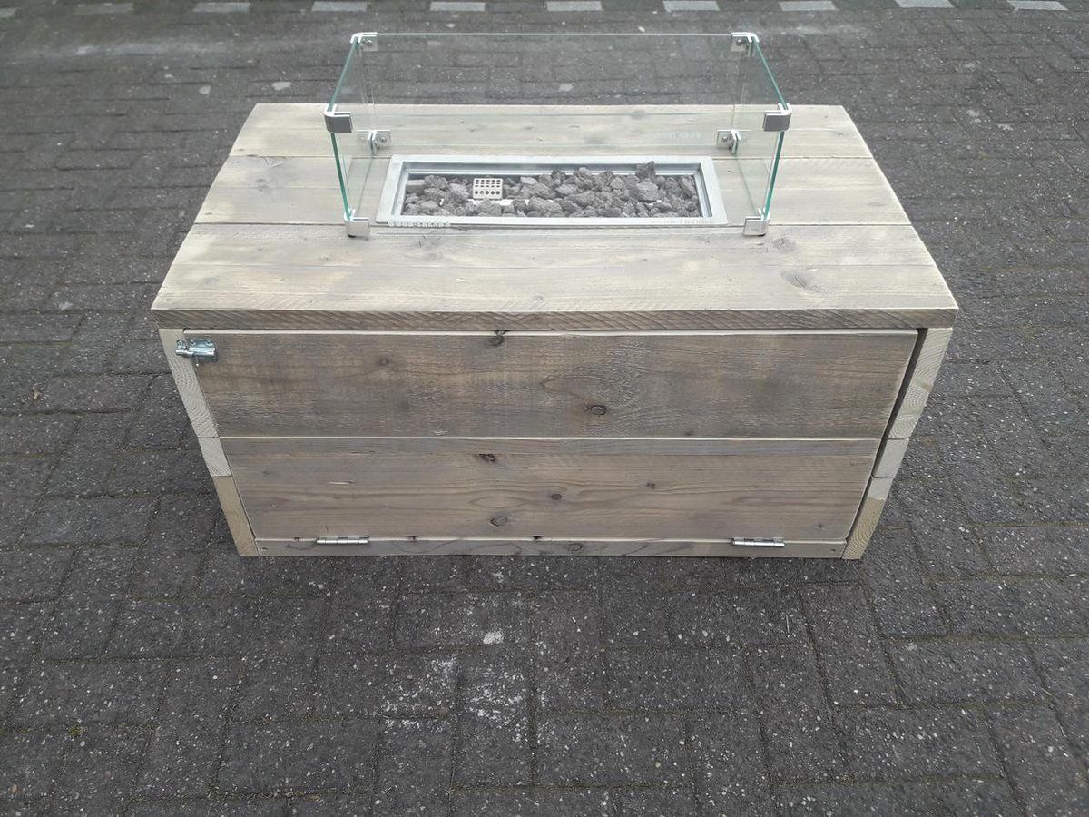 vuurtafel boxxx terrasverwarmer gebruikt steigerhout 60x100x50cm