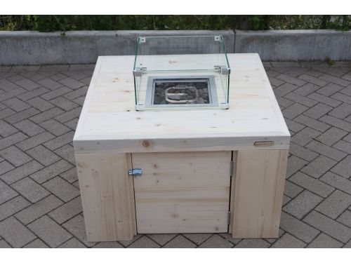 Vuurtafel Eagle Terrasverwarmer Nieuw, Blank steigerhout 80x80x50cm