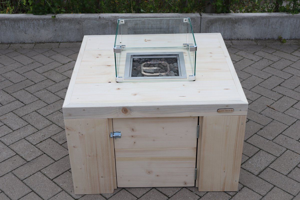 vuurtafel eagle terrasverwarmer nieuw, blank steigerhout 80x80x50cm