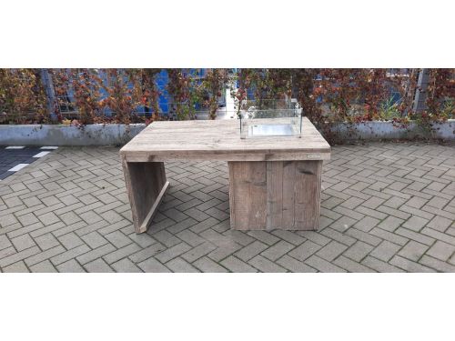 Vuurtafel ''Split'' Terrasverwarmer Gebruikt steigerhout 80x120x55cm