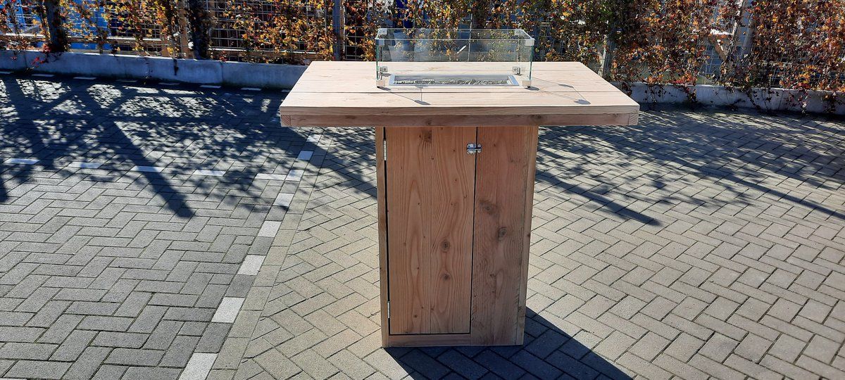 vuurtafel sta tafel ”celebration” terrasverwarmer douglas hout 80x120x110cm