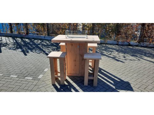 Vuurtafel Sta tafel set "Celebration" van Douglas hout 80x120cm