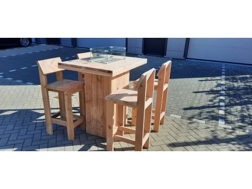 Vuurtafel Sta tafel set "Celebration" van Douglas hout 80x120cm