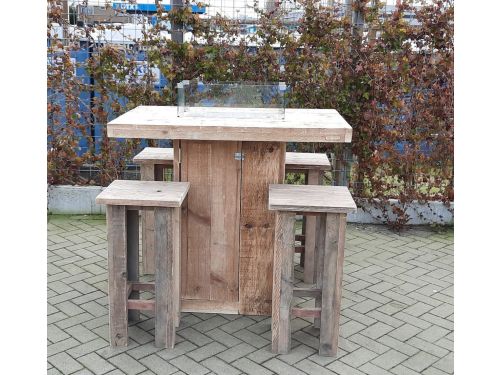 Vuurtafel Sta tafel set "Celebration" van Gebruikt steigerhout 80x120cm
