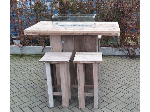 Vuurtafel Sta tafel set "Celebration" van Gebruikt steigerhout 80x150cm