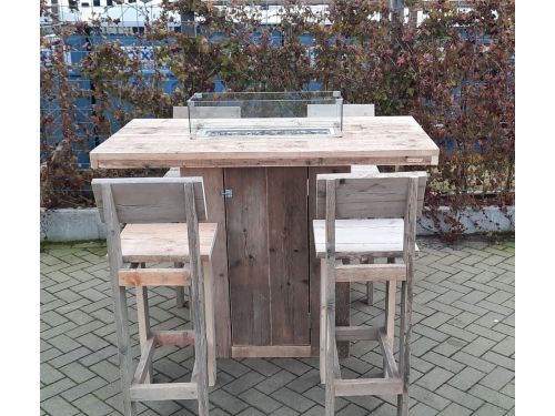 Vuurtafel Sta tafel set "Celebration" van Gebruikt steigerhout 80x150cm
