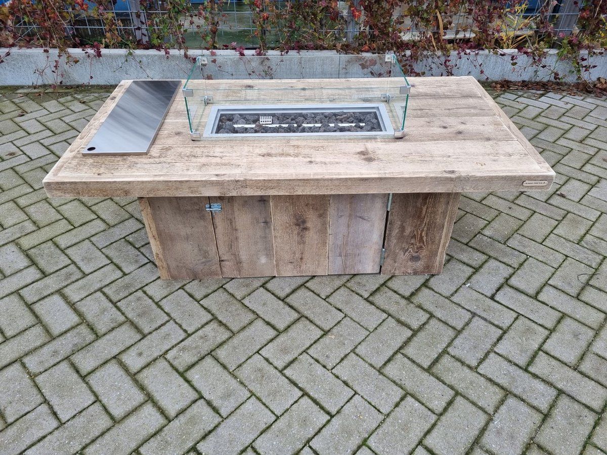 vuurtafel tree gebruikt steigerhout 80x150x50