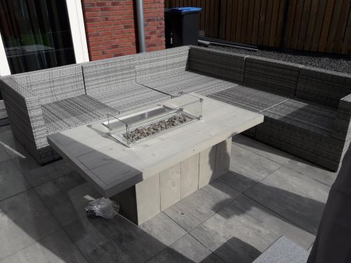 Vuurtafel Tree Grey wash 80x150x50