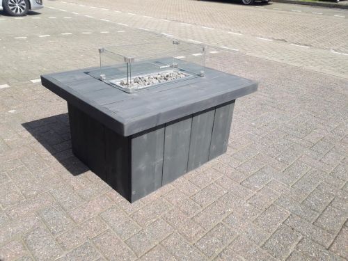 Vuurtafel Tree Terrasverwarmer Antraciet Wash steigerhout 80x100x50cm