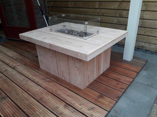 Vuurtafel Tree Terrasverwarmer Gebruikt steigerhout 80x100x50cm