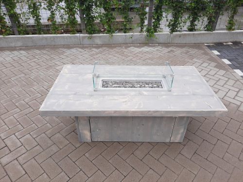 Vuurtafel Tree Terrasverwarmer Grijs geschuurd steigerhout 80x150x50cm