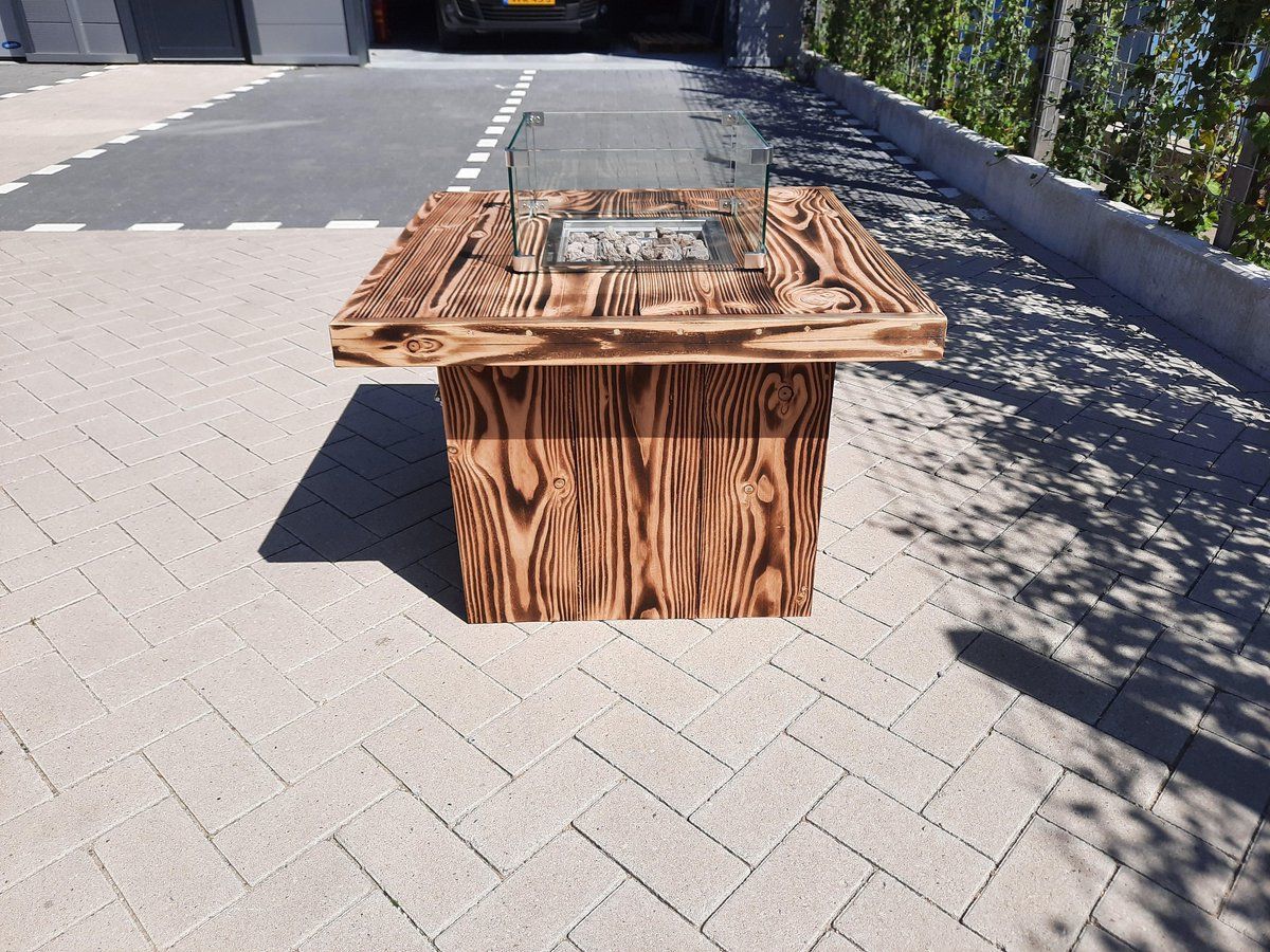 vuurtafel tree terrasverwarmer orange burnd douglas hout 80x80x55cm