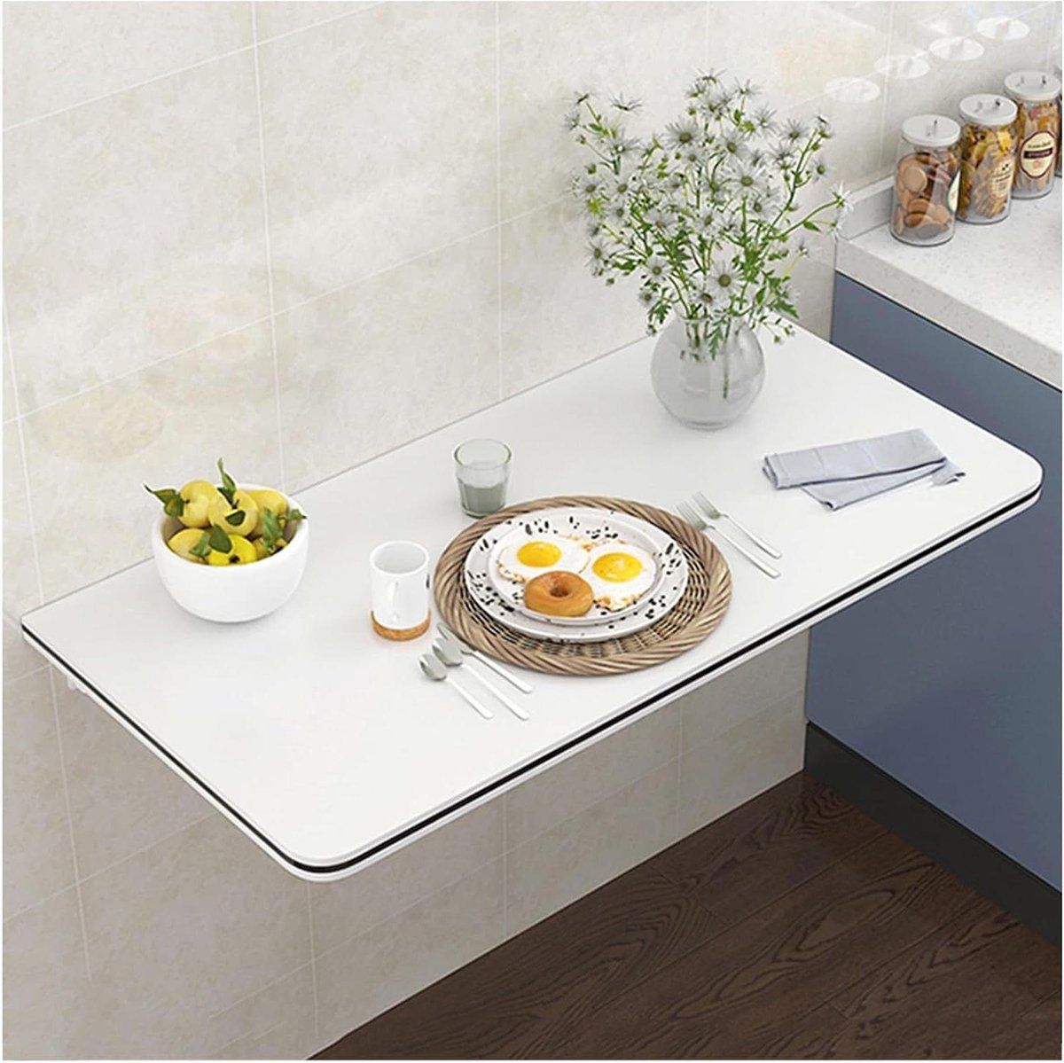 wand klaptafel inklapbare wandtafel ruimte besparen faux