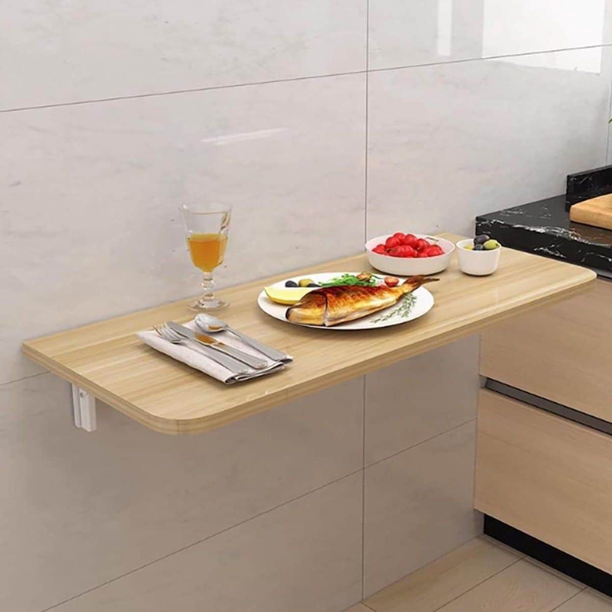 wandbureau opvouwbaar klaptafel hout ruimte besparen stevige