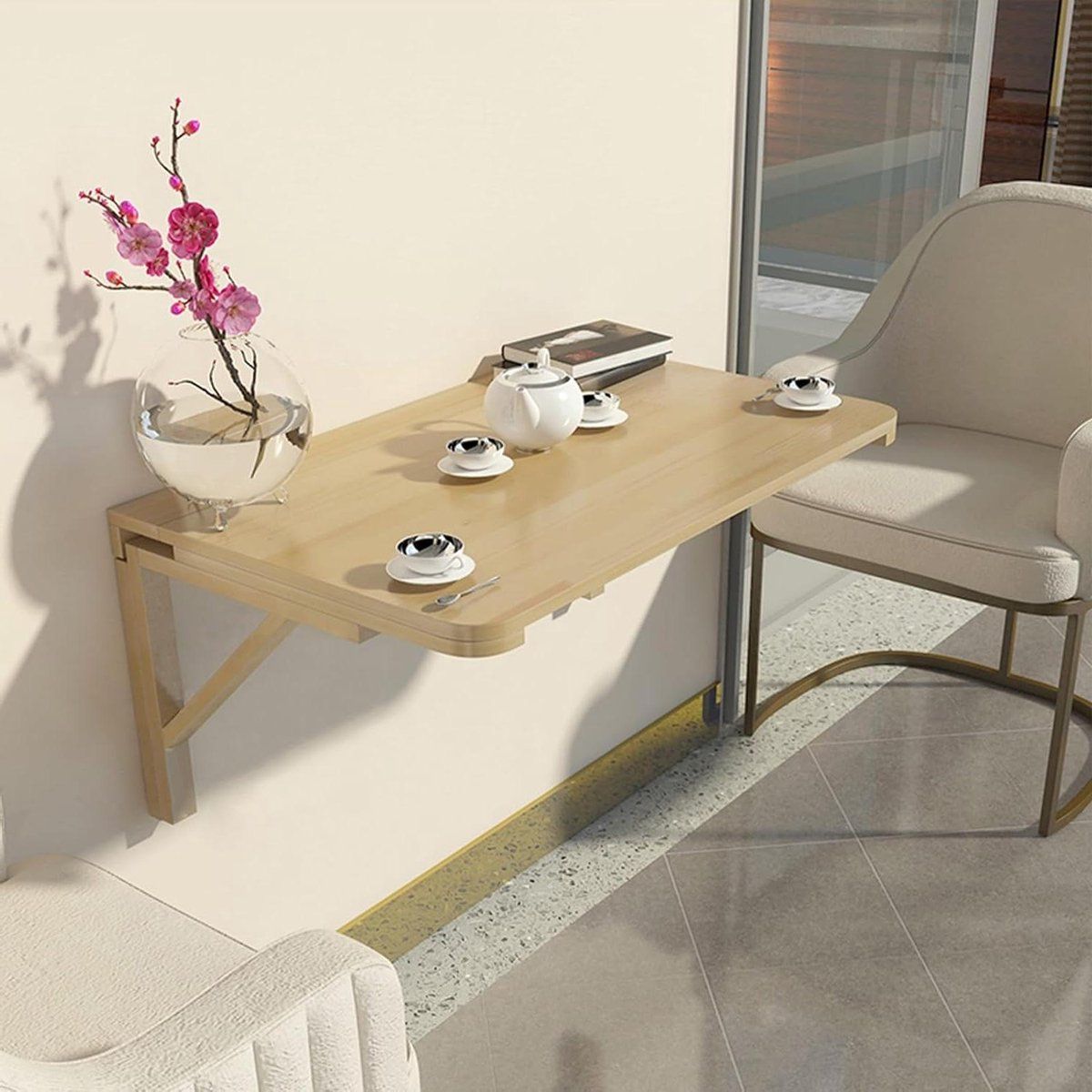 wandmontage opvouwbare tafel klaptafel eettafel ruimte besparen
