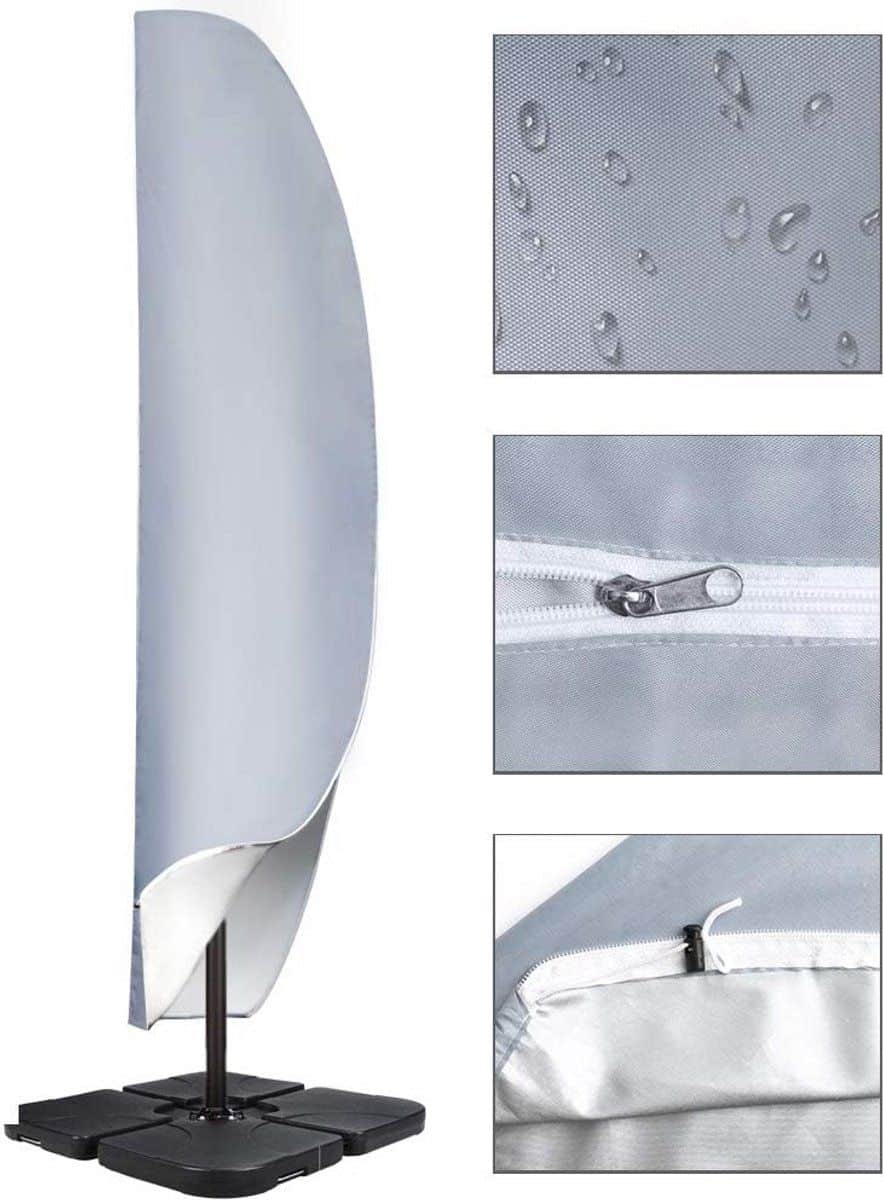 waterdichte cantilever parasolhoes voor terras bescherming voor 2