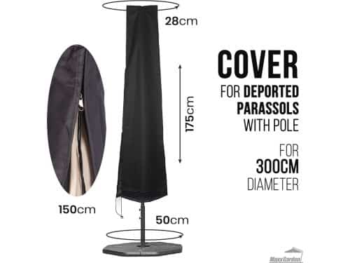Waterdichte Parasolhoes met Rits en Trekkoord - 175x28x50 cm