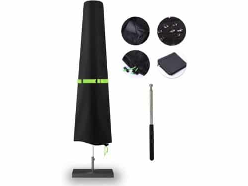 Waterdichte Parasolhoes met Ritssluiting en Duwstok voor Buitenparasols (2