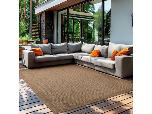 Weerbestendig Buitenkleed Bruin 80x150 cm - Stijlvol Platgeweven Loper voor