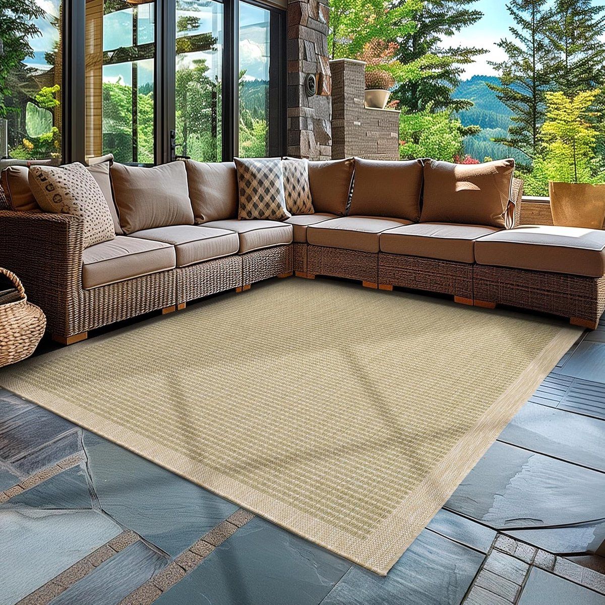 weerbestendig buitenkleed sissel look vlakgeweven groen 80×250 cm voor terras en