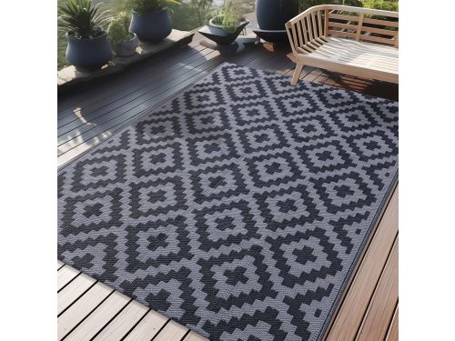 Weerbestendig Buitenkleed - Zwart & Grijs - 150x240 cm